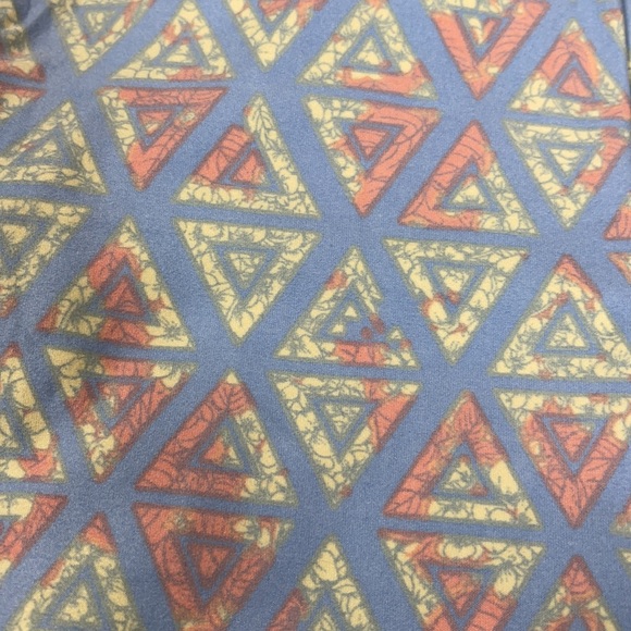 LuLaRoe New OS One Size Blue Geometric Leggings NWT - Picture 2 of 7